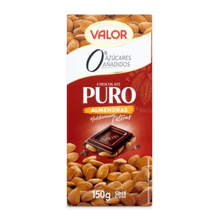 Chocolate Puro Con Almendras Sin Azúcar Valor 150 G