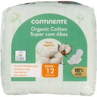 Pensos Higiénicos Super com Abas Continente (emb. 12 un)
