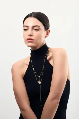 Collar Doble Estrella Dorado