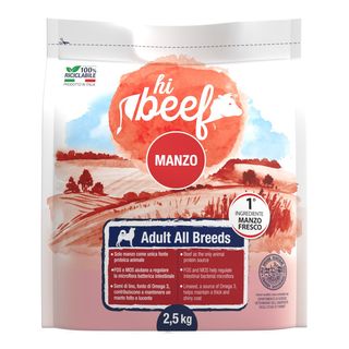 Hi beef dog adult all breeds manzo 2.5kg