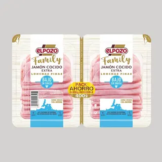 Jamon Cocido Extra Lonchas Finas Elpozo P-2X200Gr