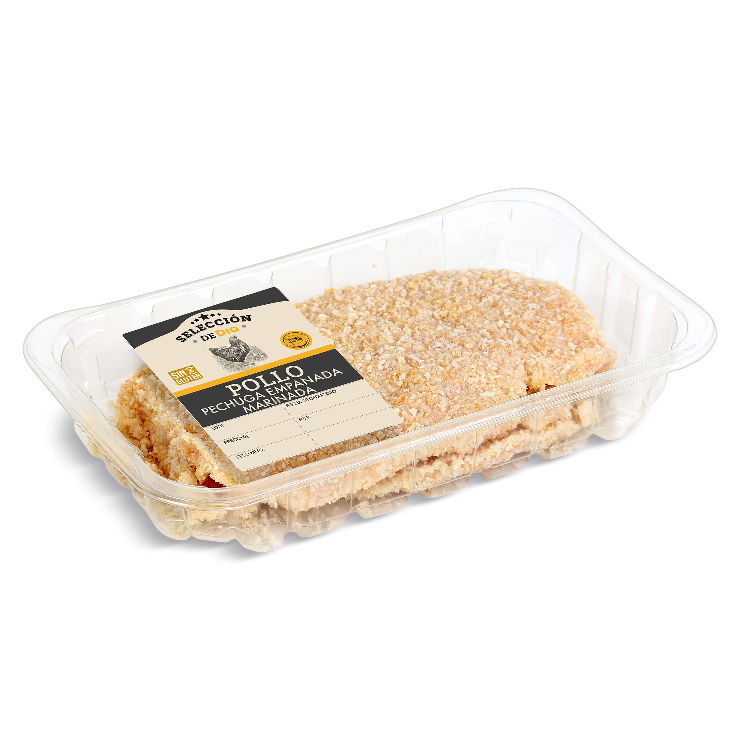 Filetes De Pechuga De Pollo Empanada Marinada Selección De Dia Bandeja 400 G Aprox.