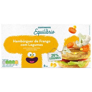 Hambúrguer de Frango com Legumes Monstrinhos Continente Equilíbrio (emb. 360 gr (6 un))
