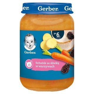 Gerber Obiadek Schabik ze śliwką w warzywach po 6 miesiącu 190 g