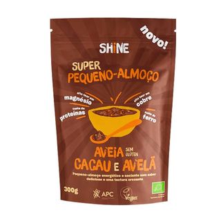 Super Pequeno Almoço Aveia, Cacau e Avelã sem Glúten Shine (emb. 300 gr)