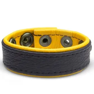 SAXOS Leather Cockring Yellow Skórzany cockring premium z naturalnej miękkiej skóry żółty