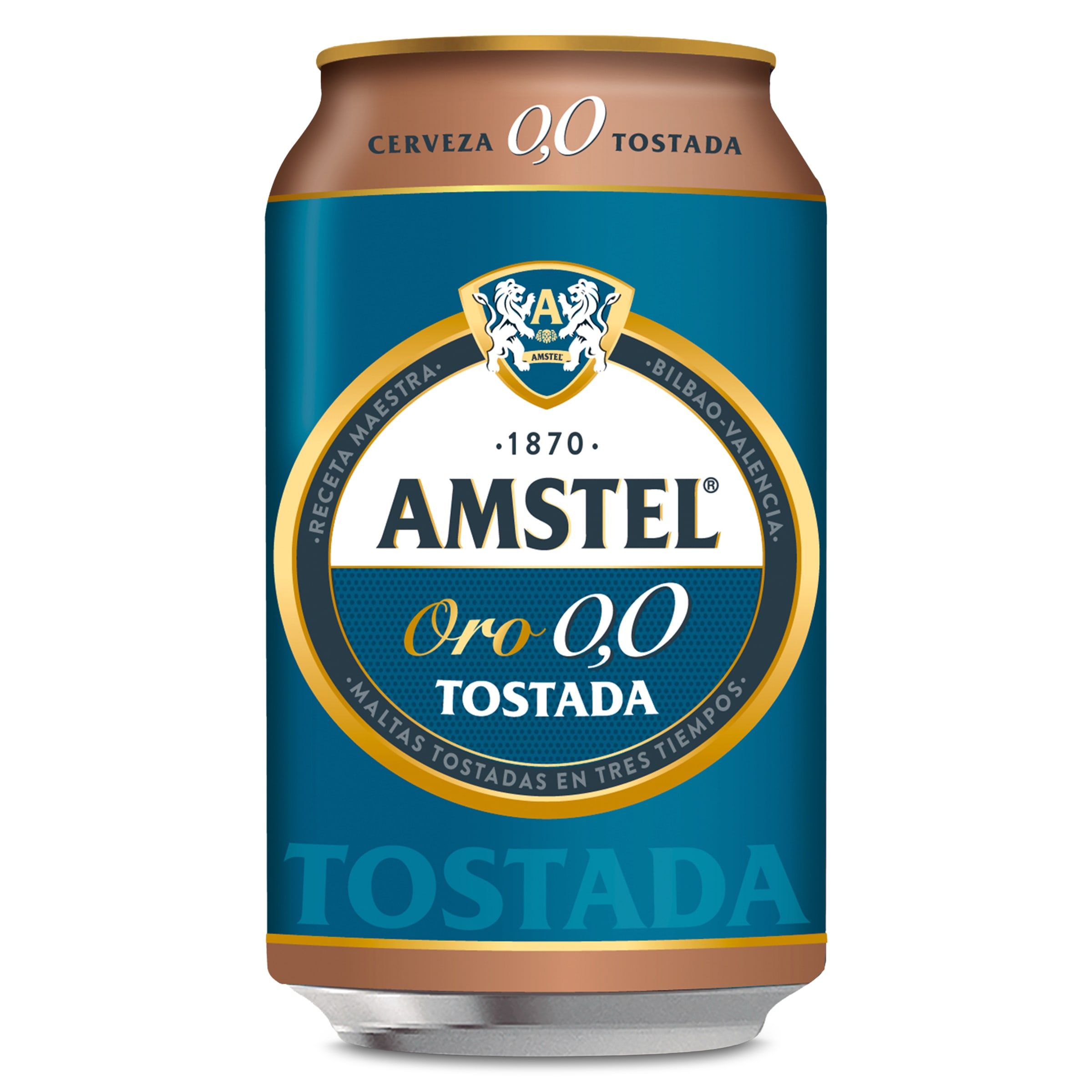 Cerveza Tostada 0,0% Alcohol Amstel Oro Lata 33 Cl
