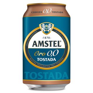 Cerveza Tostada 0,0% Alcohol Amstel Oro Lata 33 Cl