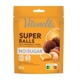 Vitanella Kulki daktylowe z nutą pomarańczy i kakao, 65 g