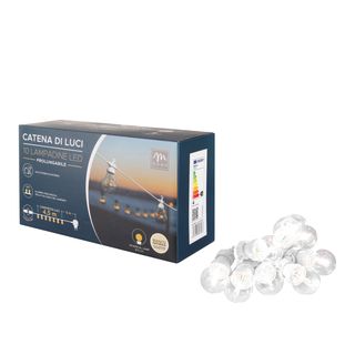 Luci da esterno 10 lampadine led a sfera - bianco naturale
