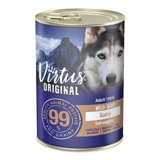 Virtus wild taste dog lattina 400g selvaggina