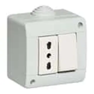 KIT - PRESA BIPASSO + DEVIATORE IN CUSTODIA IP40 2 MOD - 420009266