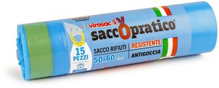 VIROSAC SACCOPRATICO SACCO RIFIUTI AZZURRO 50X60 15PZ   VIR3044