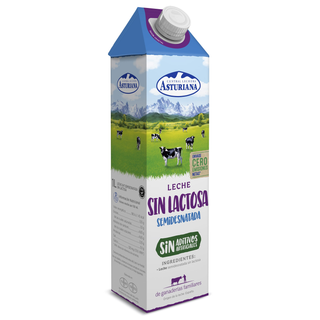 Leche Semidesnatada Sin Lactosa Asturiana Brik 1 L. (15617756)