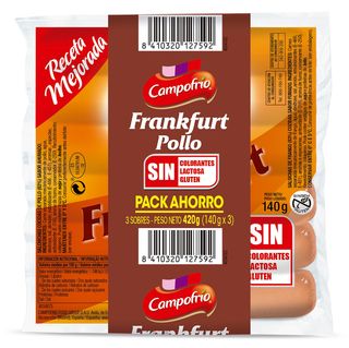 Salchichas Frankfurt De Pollo Campofrío Bolsa 3 X 140 G