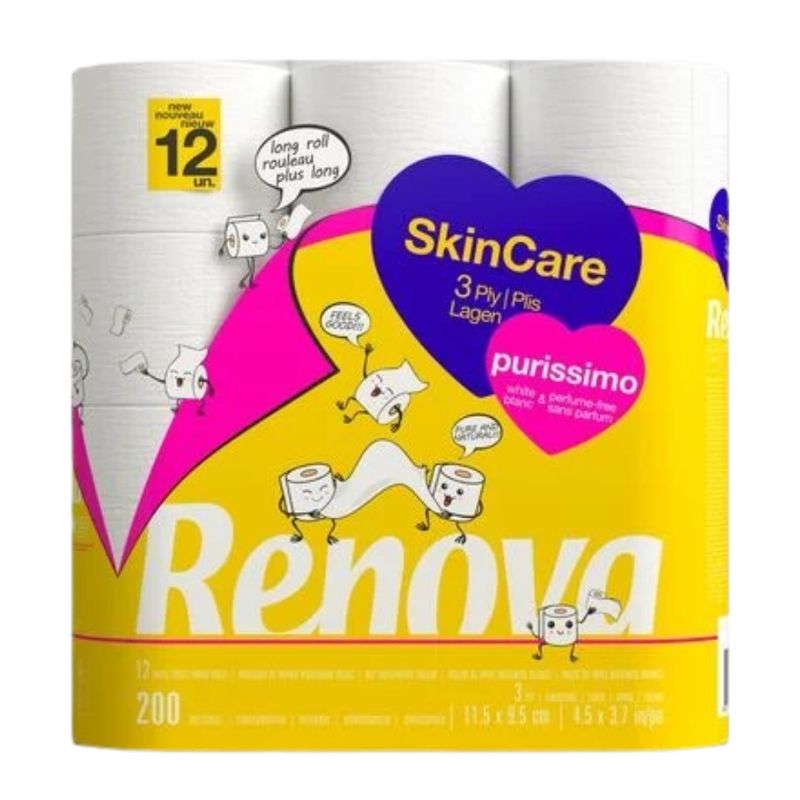 Renova Papel Higiénico 3 Folhas Puríssimo 12 rolos