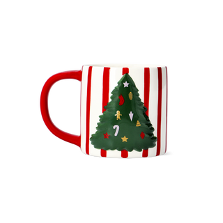 Tazza con manico - Righe e albero in rilievo - 3066181