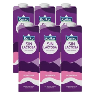 Pack 6x Kaiku Leche sin Lactosa Desnatada 1L