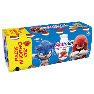 Yogur Liquido De Fresa Actimel 100 G Pack 12
