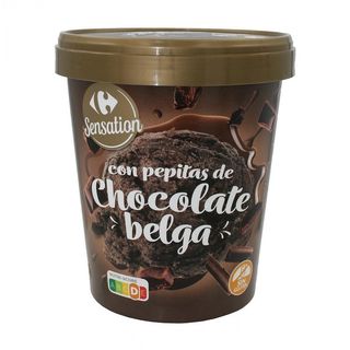 Helado Pot Chocolate Belga Carrefour 430G 500 Ml.