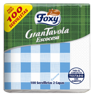 FOXY Servilletas Gran Tavola Escocesa 100U Foxy