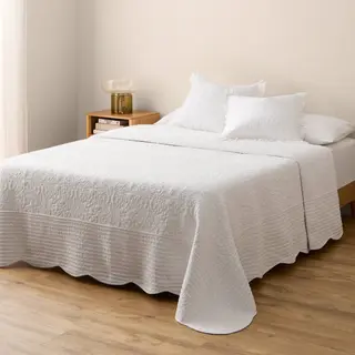 Colcha Acolchada Rayas Lafico Blanco cama 150-160cm