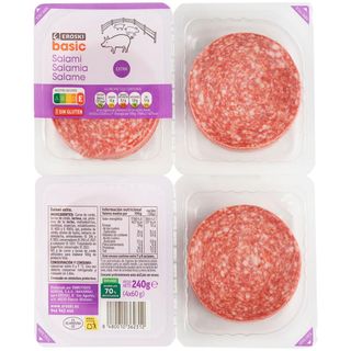 Salami Extra Eroski Basic, Pack 4X60 G (26233072)