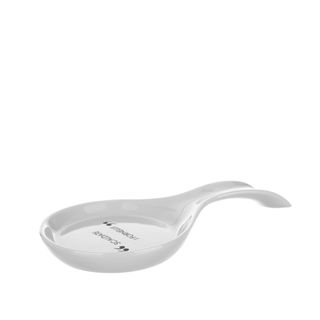 Poggiamestolo bianco con scritta - 22 cm