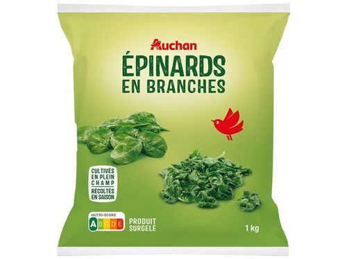 ESPINAFRES AUCHAN FOLHAS PORÇÕES 1KG