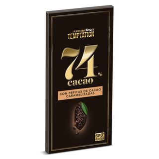 Chocolate Negro 74% Con Cacao Caramelizado Temptation De Dia 100 G