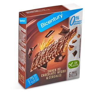 Barritas De Cereales Bañadas Con Chocolate Negro Sin Azúcares Bicentury Caja 102 G
