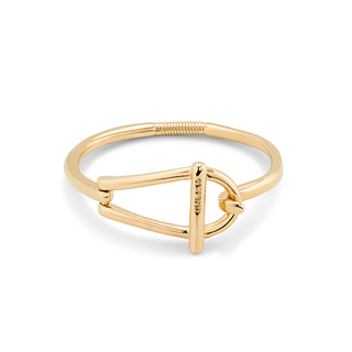 Pulsera Rígida Bañada En Oro 18K Eslabón Mediano Y Muelle Interior Oro M