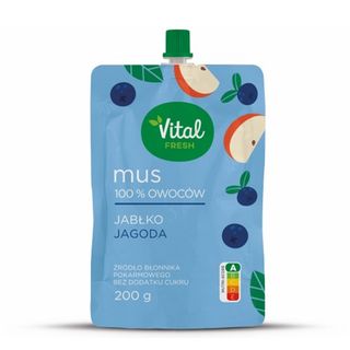 Vital Fresh mus owocowy jabłko jagoda pouch, 200g