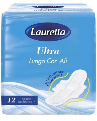 LAURELLA ULTRA LUNGO CON ALI 12 ASSORBENTI RIPIEGATI   SIL1012