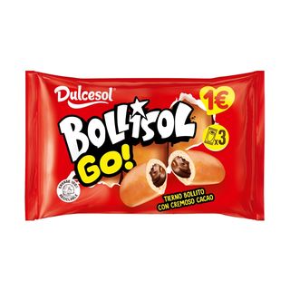 DULCESOL Bollisol Go! Relleno Cacao 3Ud, 150G