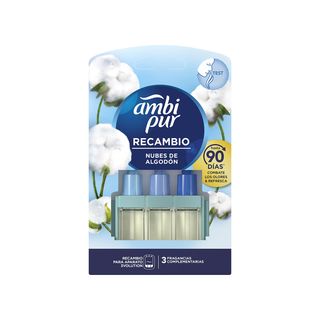 Ambientador Eléctrico 3V. Nubes Algodón Ambipur, Recambio 1 Ud (230757)