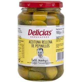 Delicias Aceituna Rellena De Pepinillo, 180Gr