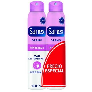 Desodorante Spray Dermo Invisible Protección Antitranspirante 24h - Sanex - 2 x 200 ml 8714789973401