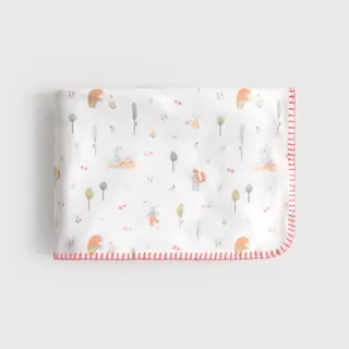 Plaid Polar Estampado Bosque Wopi Blanco 70x100 cm