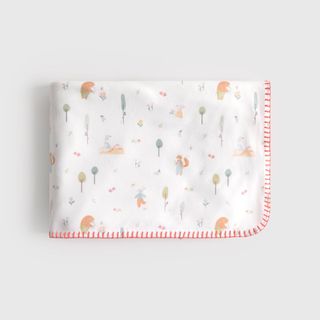Plaid Polar Estampado Bosque Wopi Blanco 70x100 cm