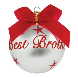 Pallina Natale con scritta Best Brother - 10 cm