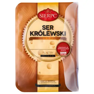 Sierpc Ser zółty Królewski wędzony w plastrach 135 g