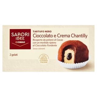SAPORI & IDEE CONAD Tartufo Nero Cioccolato e Crema Chantilly 2 x 95 g - 8003170085336