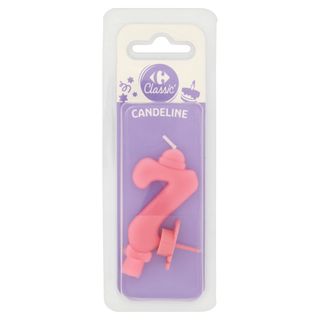 Carrefour Classic Candelina Numero 7 Rosa con supporto