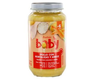 Tarrito Pollo C/Hortalizas Y Arroz Auchan Baby Cristal 250G