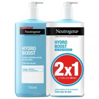 Loción En Gel Ultraligera Para Todo Tipo De Piel Hydro Boost Neutrogena 2 Unidades De 750 Ml.