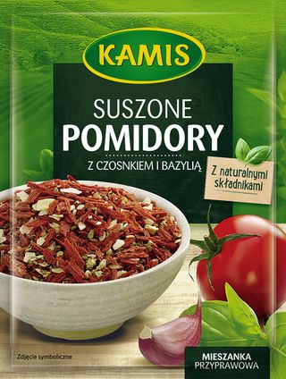 Suszone Pomidory z Czosnkiem i Bazylią 12g