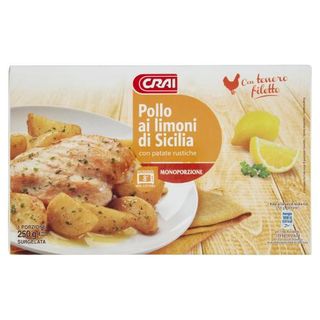 Crai Pollo ai limoni di Sicilia con patate rustiche Surgelata 250 g