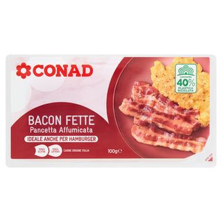 CONAD Bacon Fette Pancetta Affumicata 100 g - 8003170089358