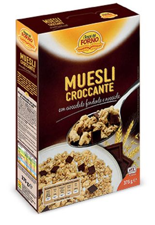Muesli croccante con cioccolato fondente e nocciole
